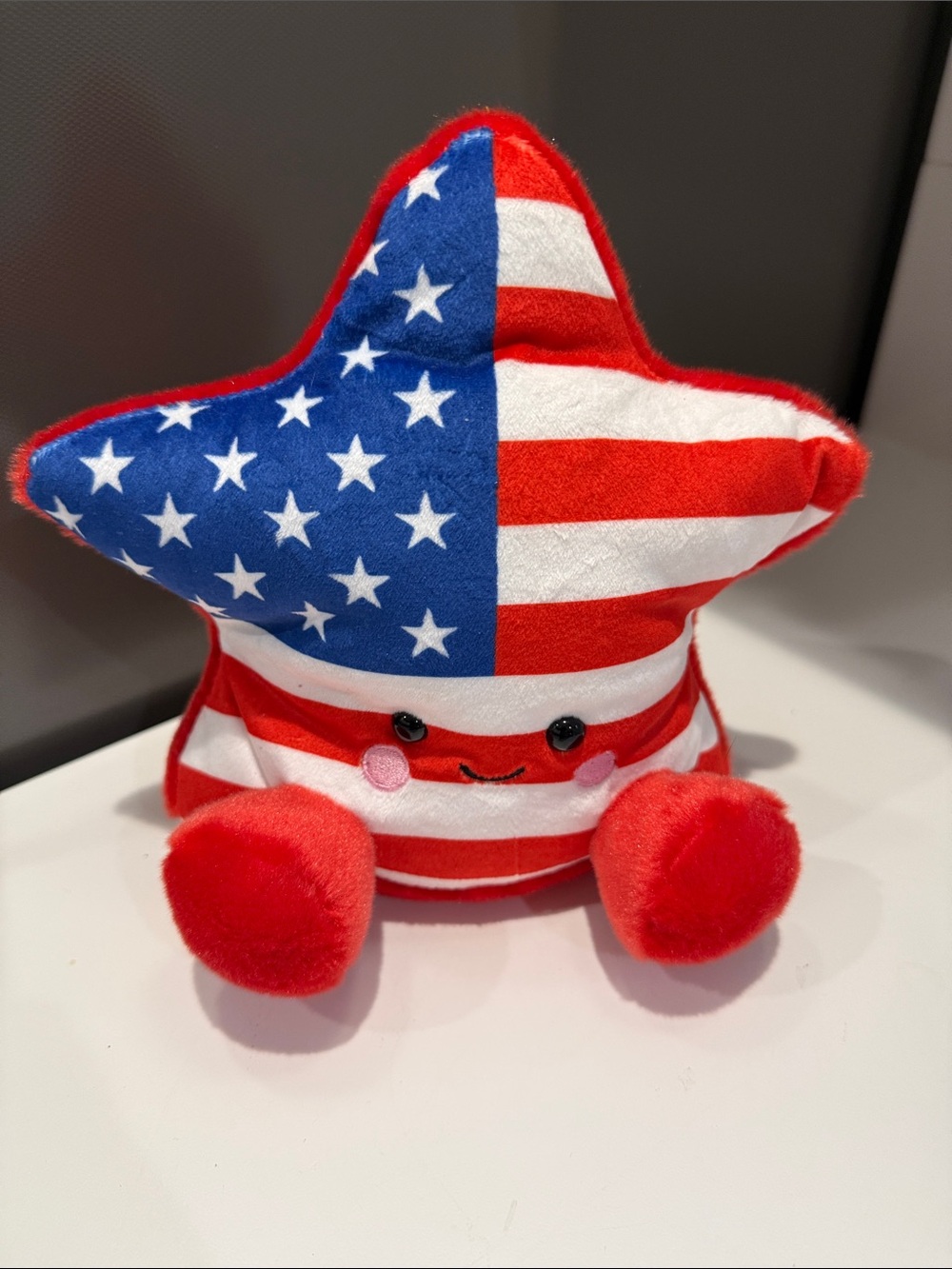 Patriotic Star Plush Pillow - Red, White & Blue Accent